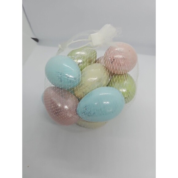 2 PK- 12 Pastel Silver Marbleized Plastic Easter Egg Vase Fill Spring Home Decor - Picture 1 of 6
